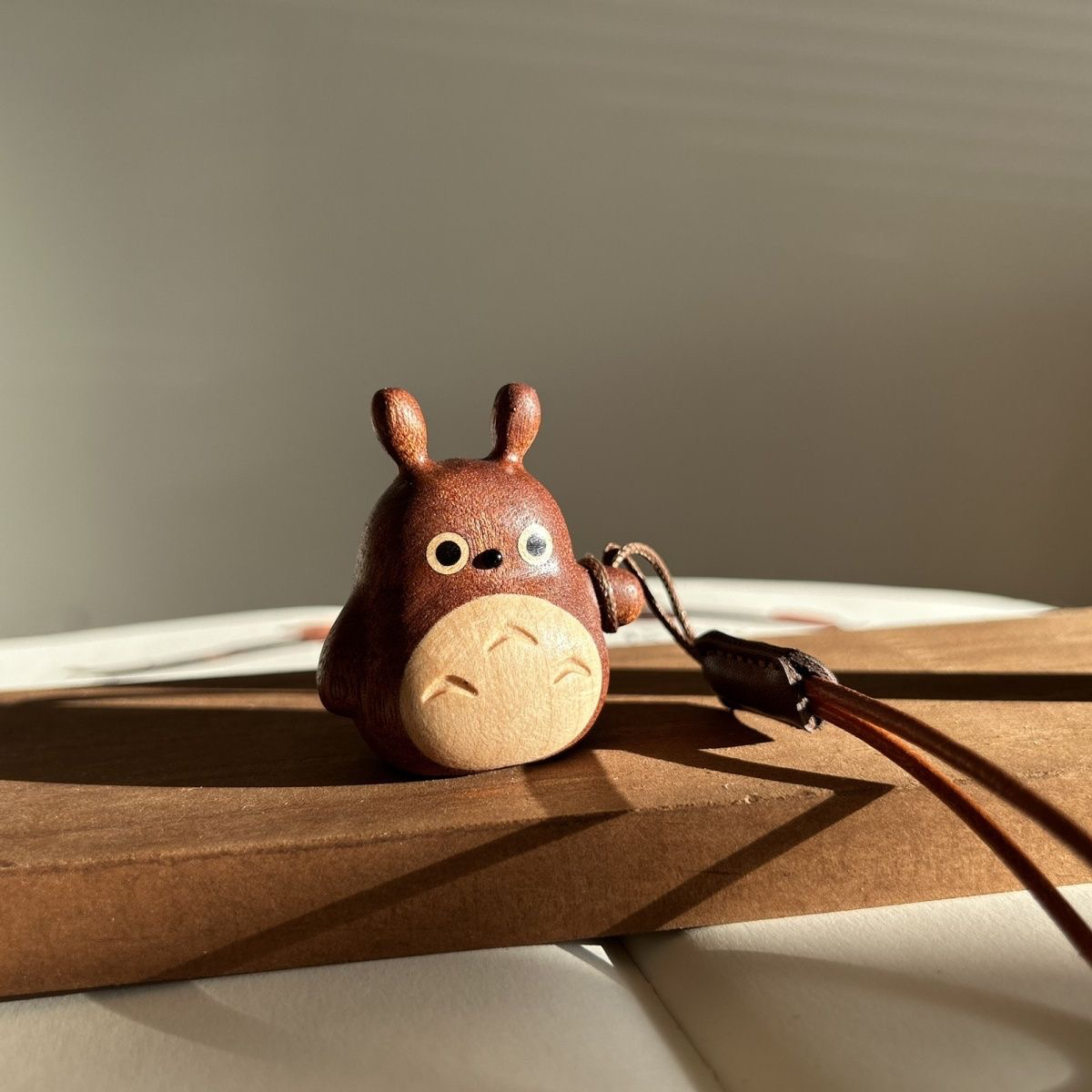 【手工木雕龙猫钥匙扣】创意可爱卡通挂件治愈系木质挂饰个性礼物