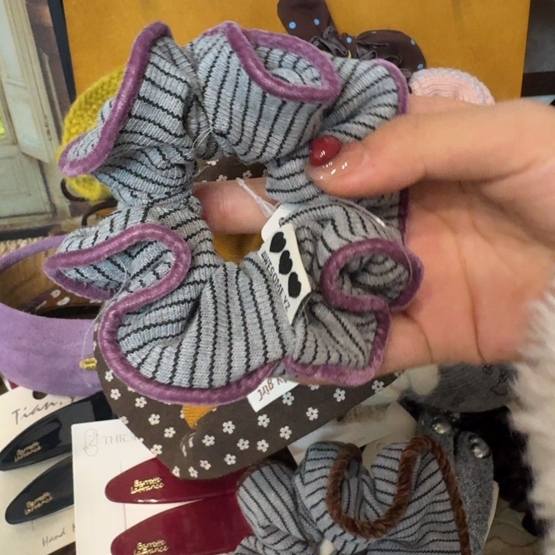 布艺铁合金紫色条纹肠圈