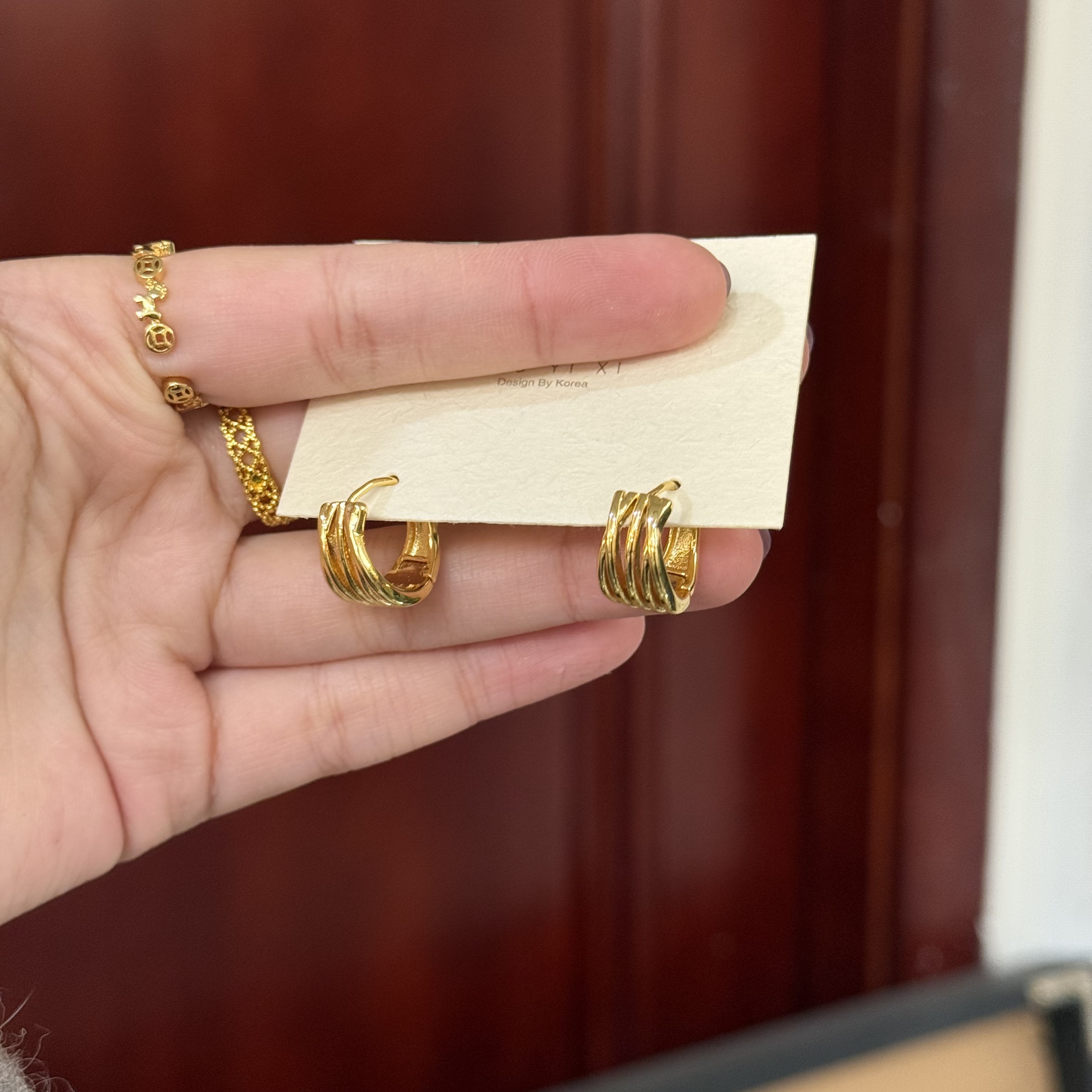 铜合金耳饰 2586 东大门正版 休闲金属风百搭时尚耳圈