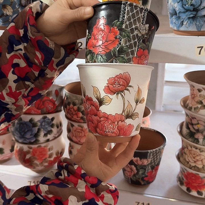 河***草花盆紫砂景德镇陶瓷