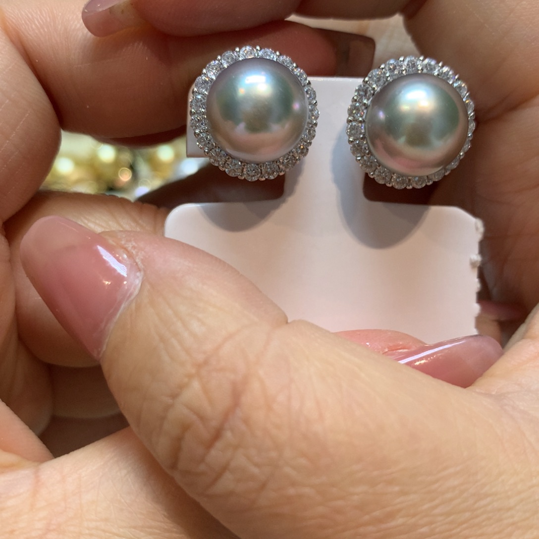 海水珍珠耳饰18K金镶嵌