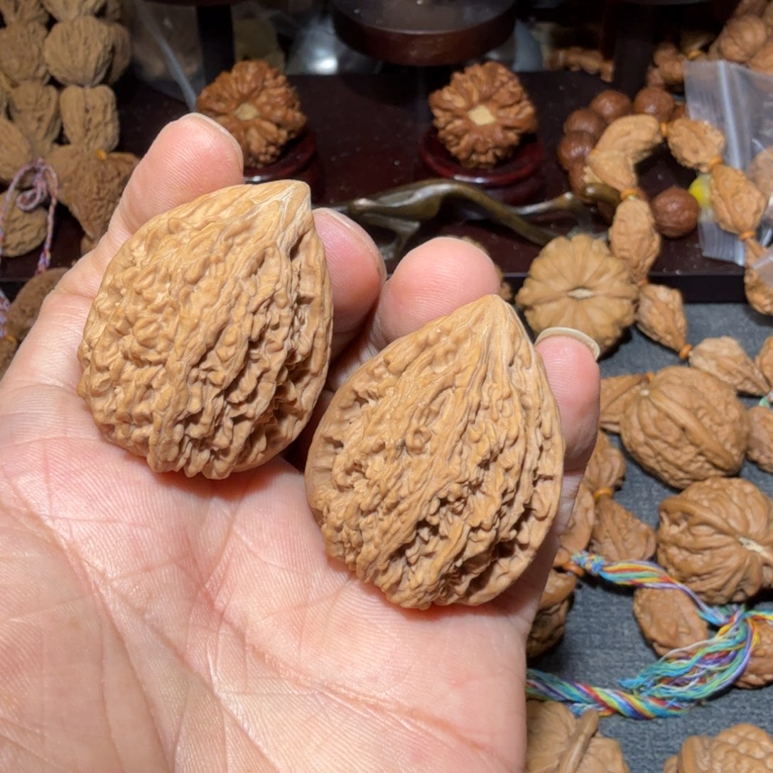 把件文玩核桃塔尖34对歪