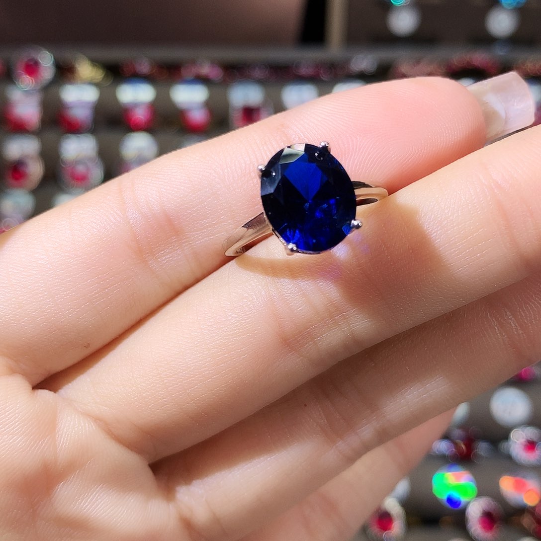 无925银海蓝色戒指