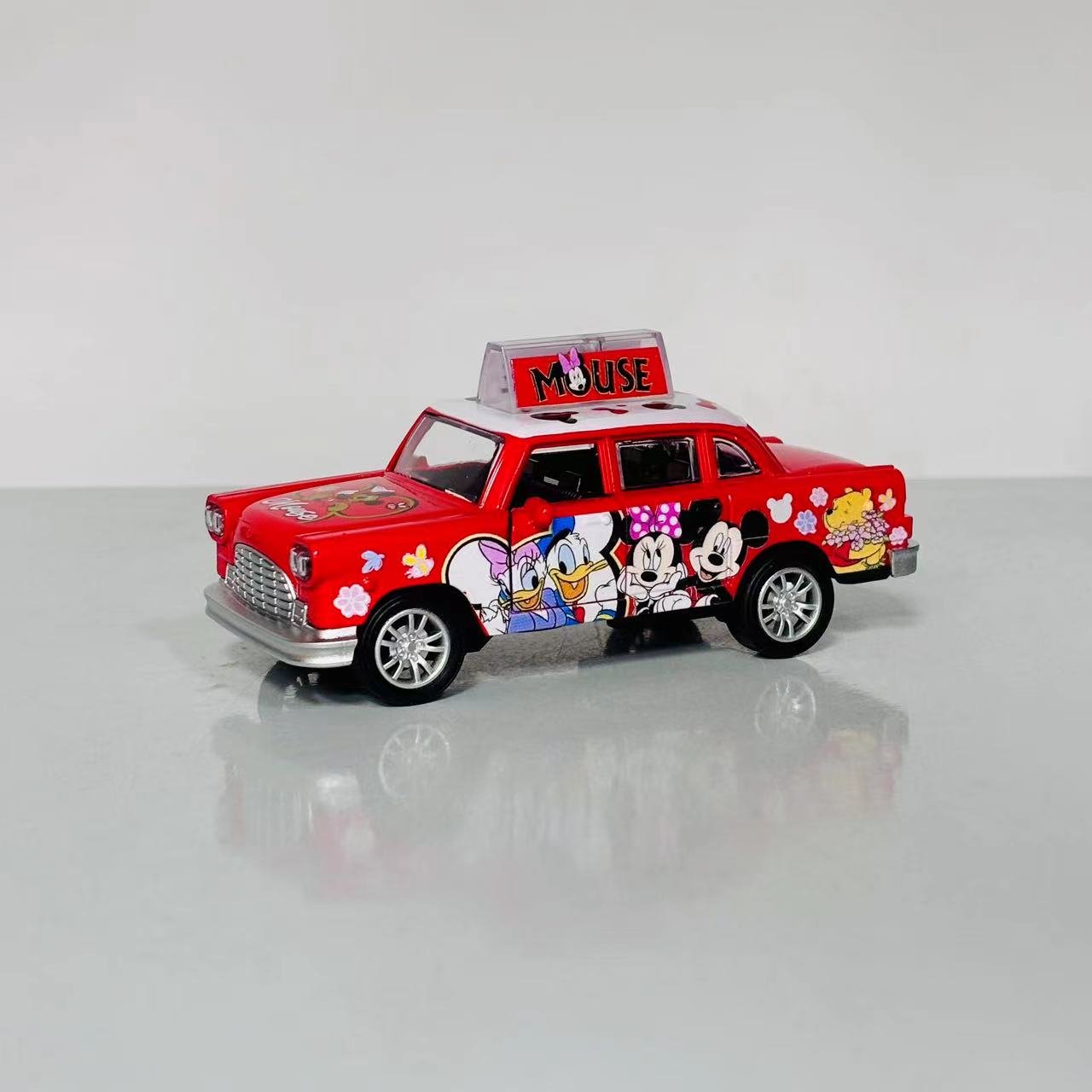 合金声光迪尼的士回力车两开门DS