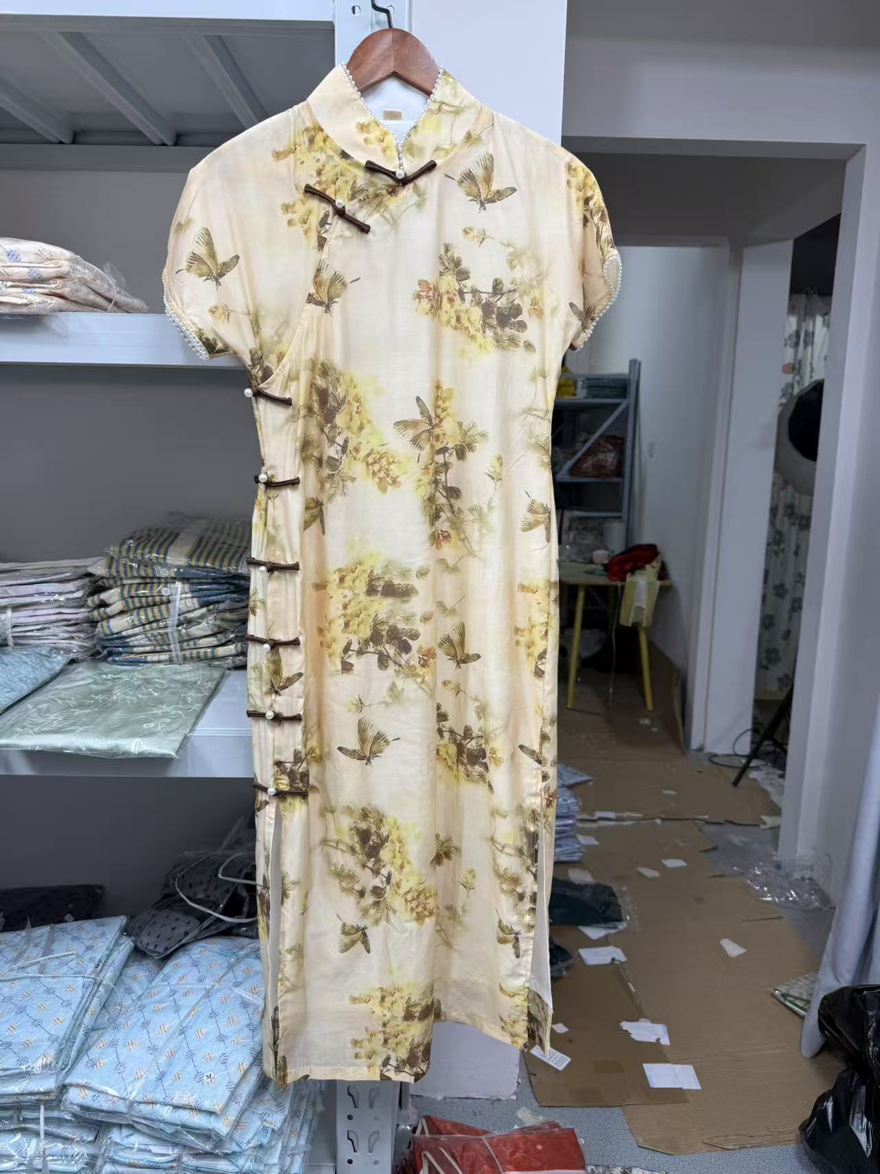 待花开年轻款复古全开『花卿羽』旗袍