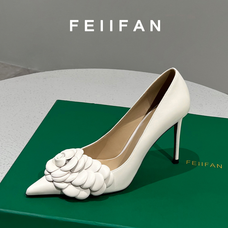 【现货】白色高跟鞋2025春秋季新款细跟轻奢气质百搭尖头单鞋女3789
