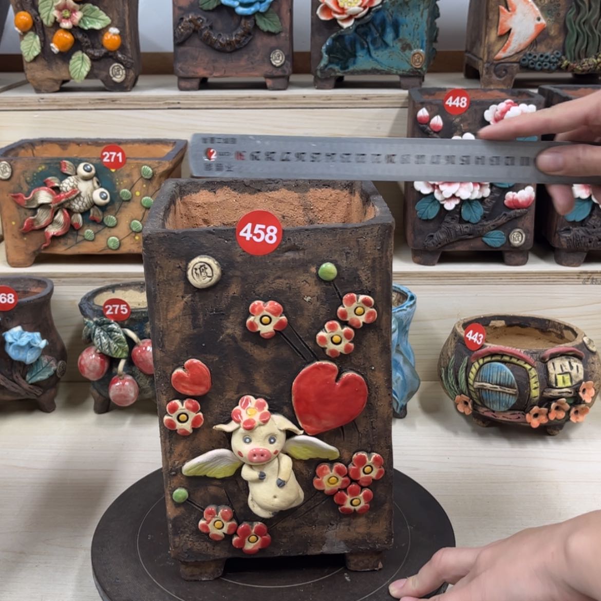 【闪购商品】紫砂花盆458号微瑕内口12.5脚高25.5