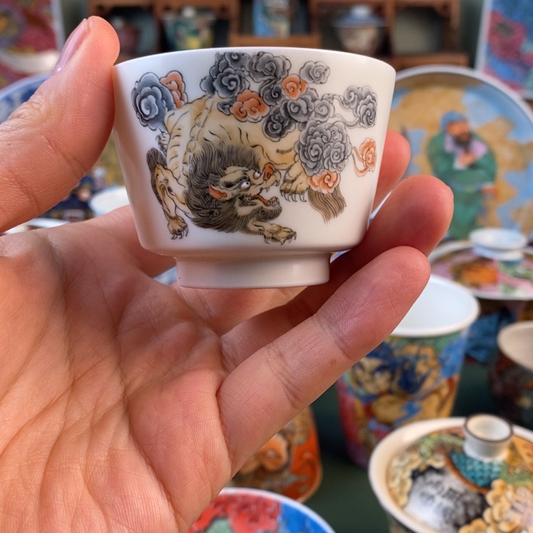 手工手绘金毛吼主人杯