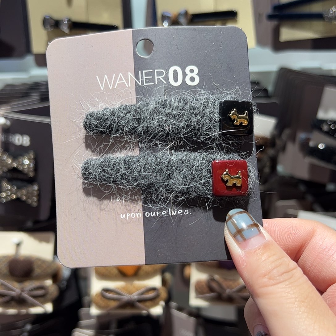 布艺非金属狗狗拼色拜拜夹