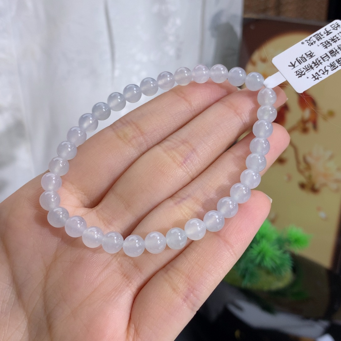 未镶嵌手串翡翠卡5.7冰胶白冰手串
