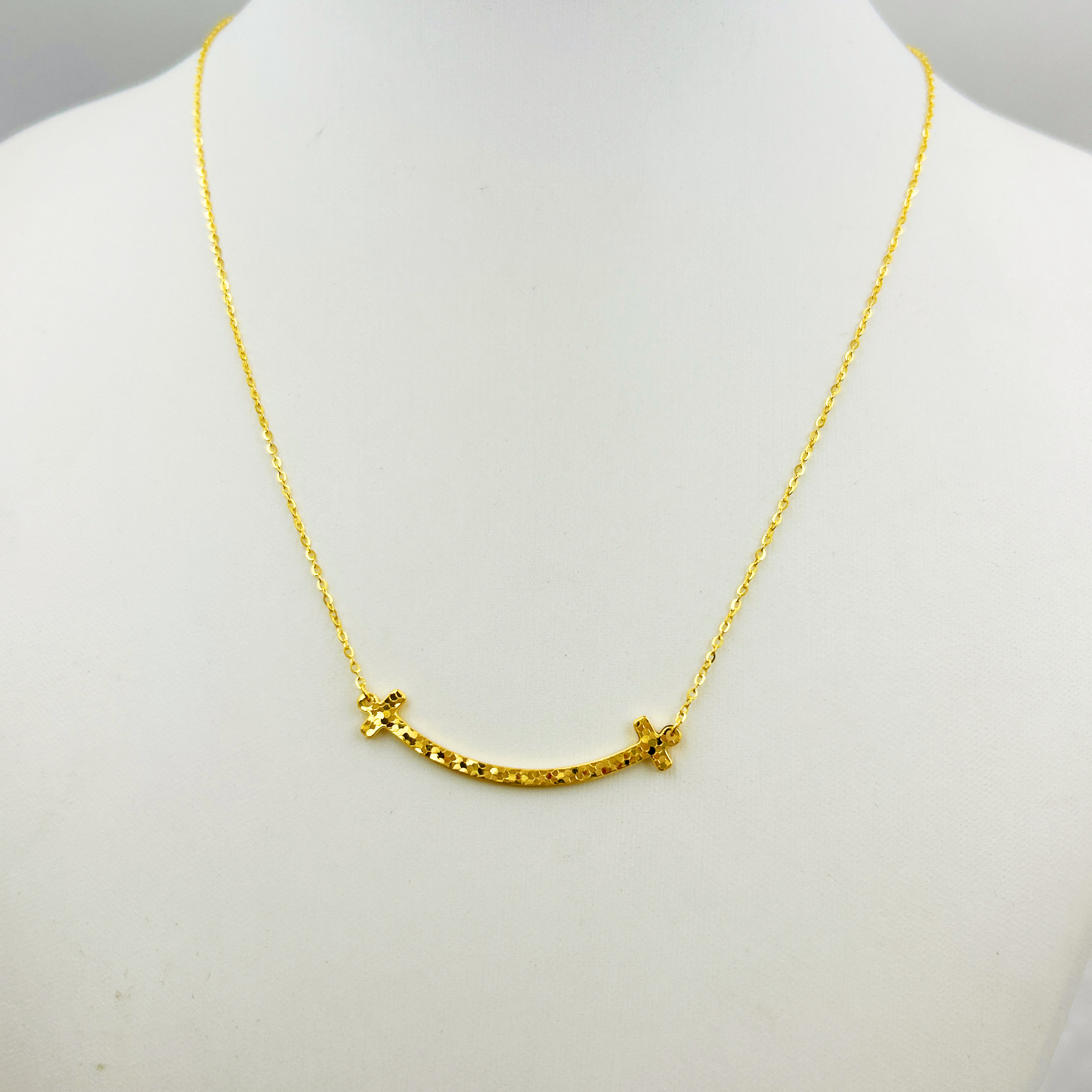 足金999 碎碎金微笑套链5G工艺黄金A2