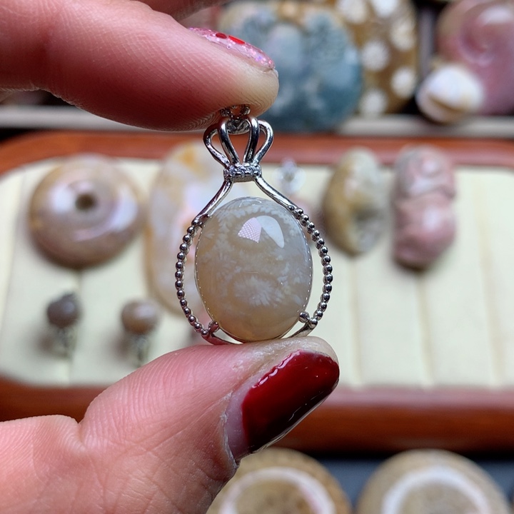 硅化珊瑚（珊瑚玉）颈饰未镶嵌