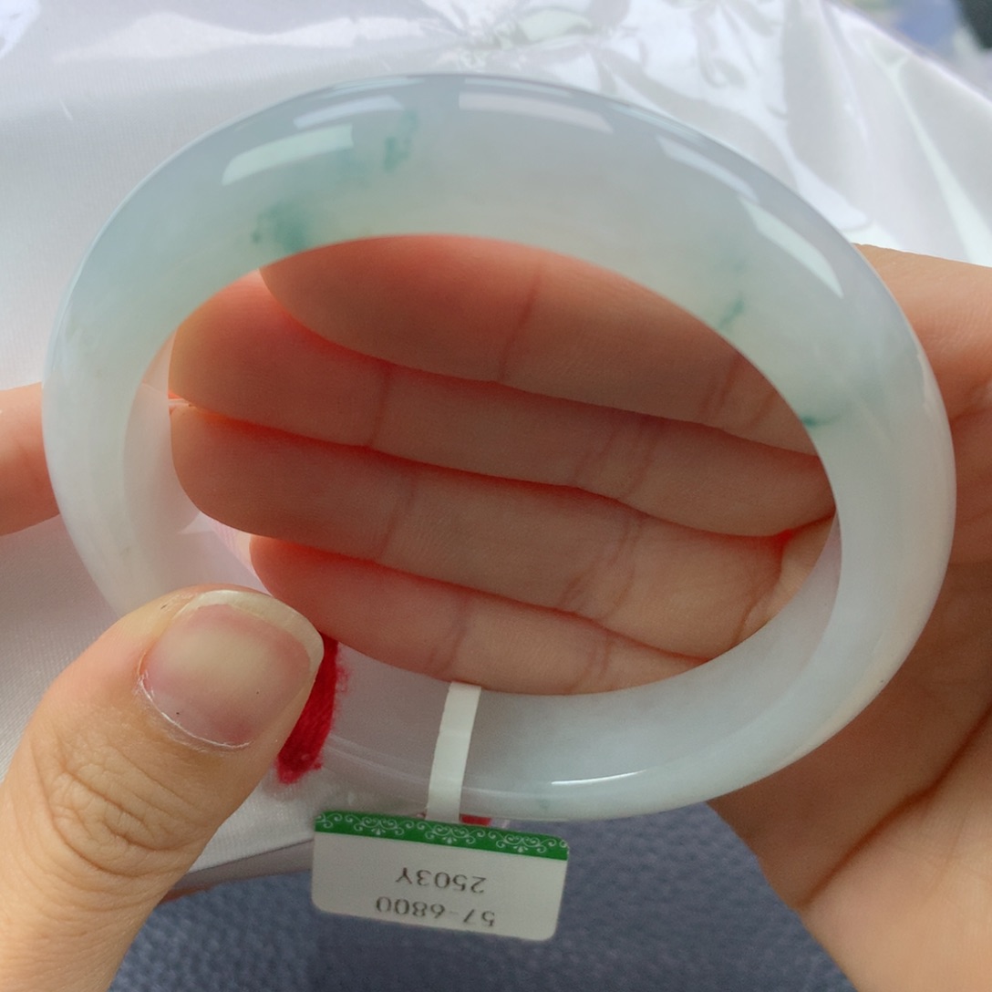 翡翠手镯未镶嵌缅甸天然翡翠A货57正