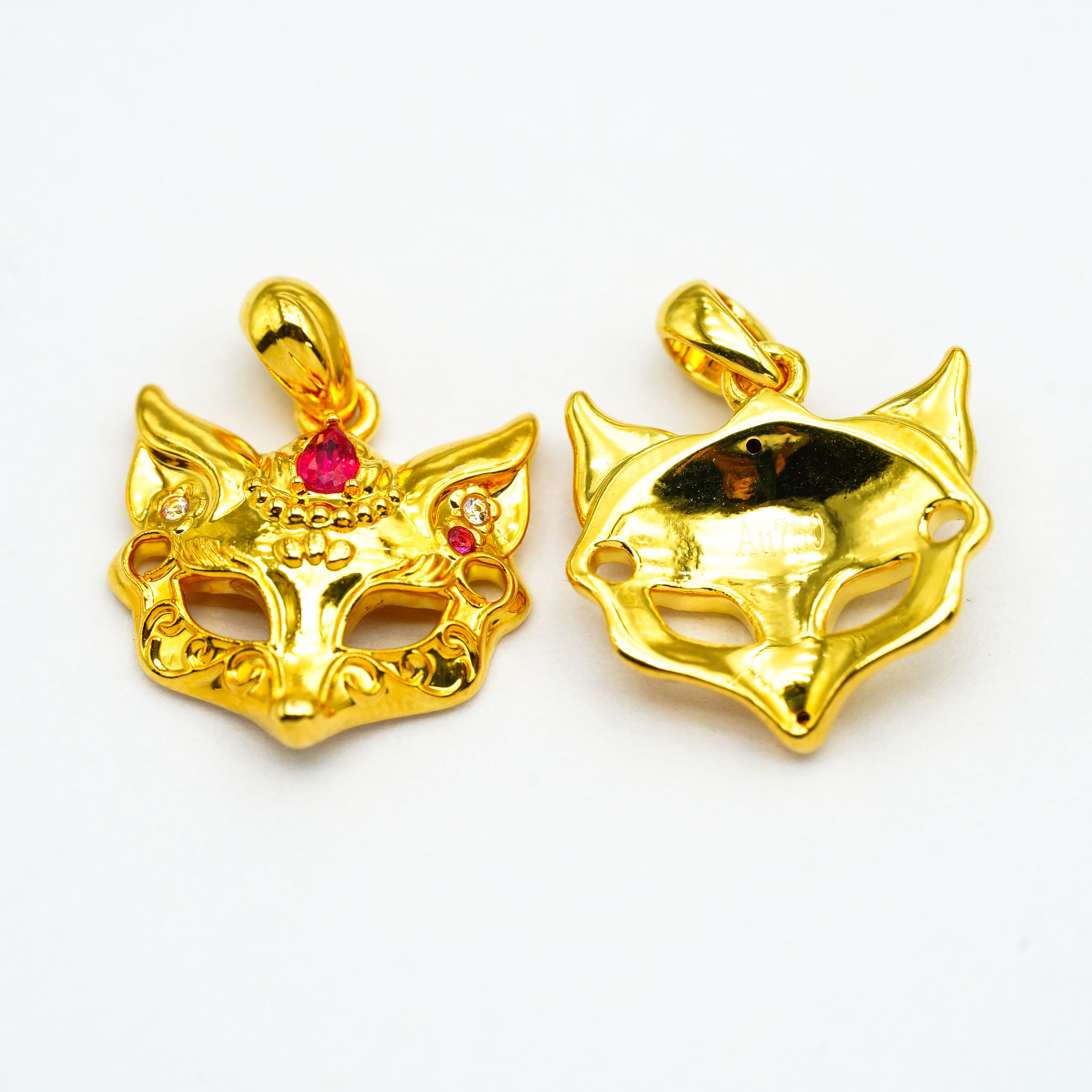 通体18k金狐狸面具配件【QL07182】