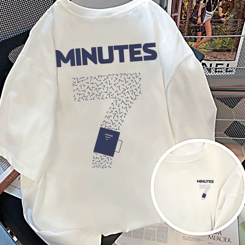 2025纯棉男女同款纯棉T恤短袖t恤男女夏季ins潮显瘦百搭宽松印花