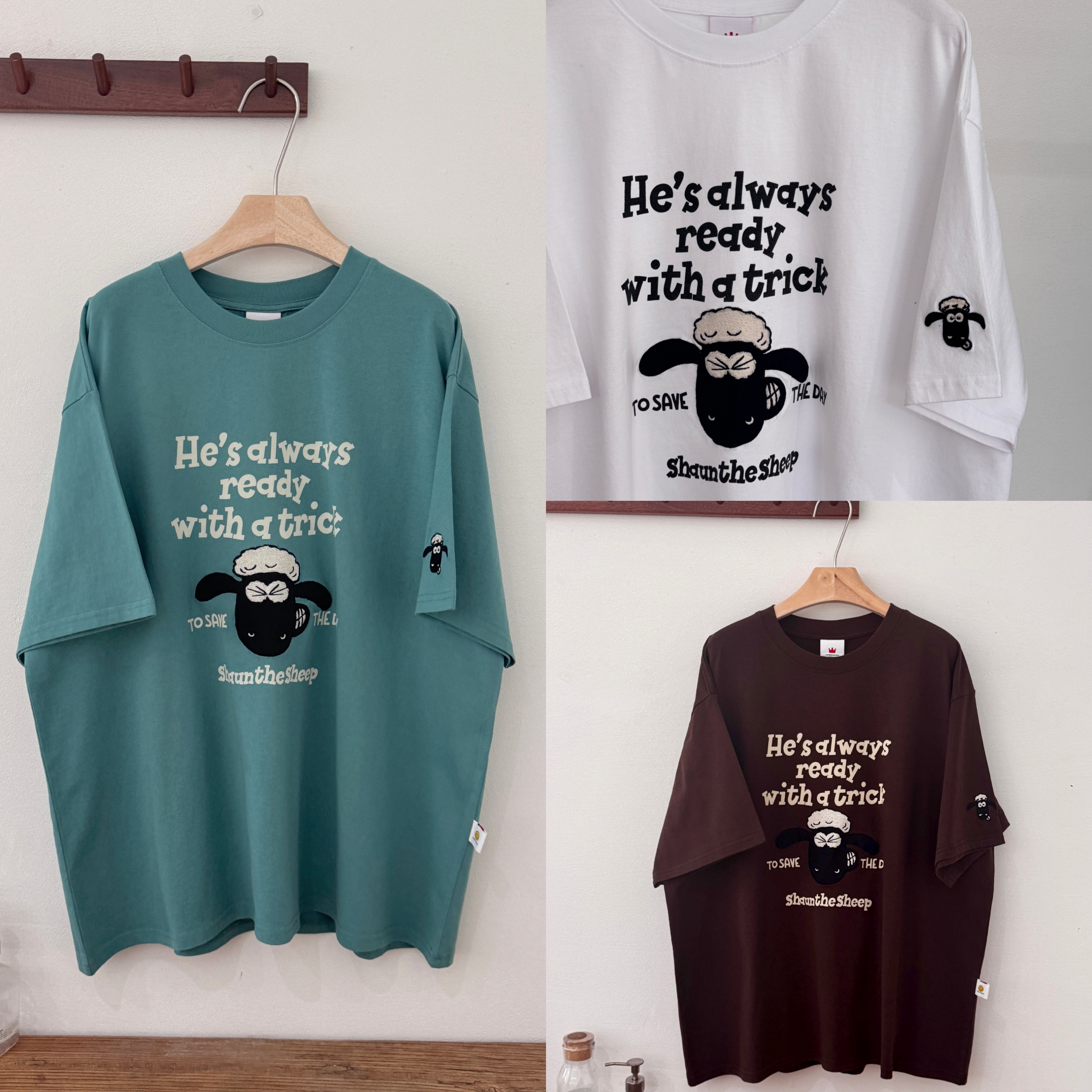 【英文肖恩】静奢风卡通刺绣休闲t恤夏季女装洋气百搭上衣