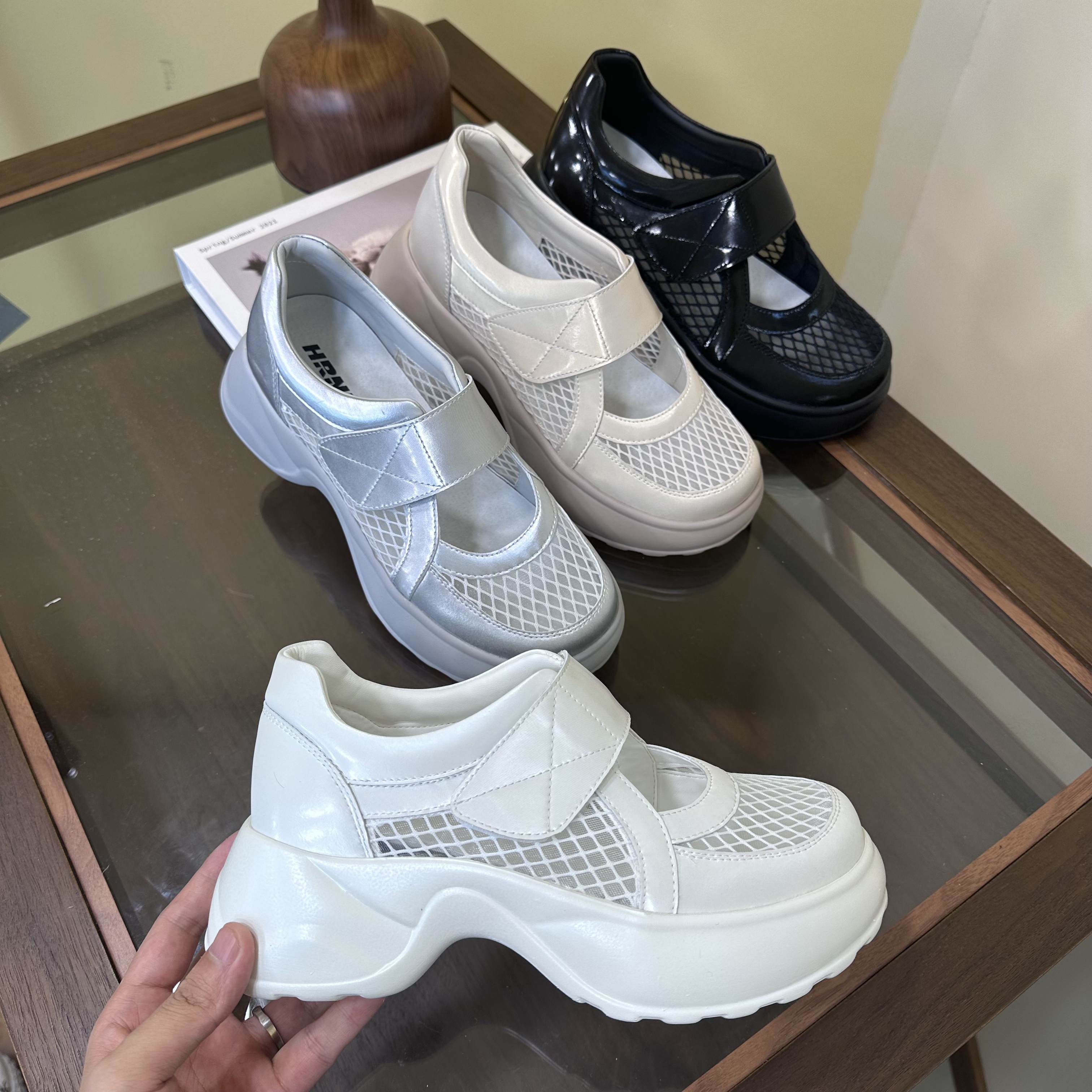 【冰凉一夏】魔术贴内增高休闲风时尚休闲鞋透气百搭甜辣千金风