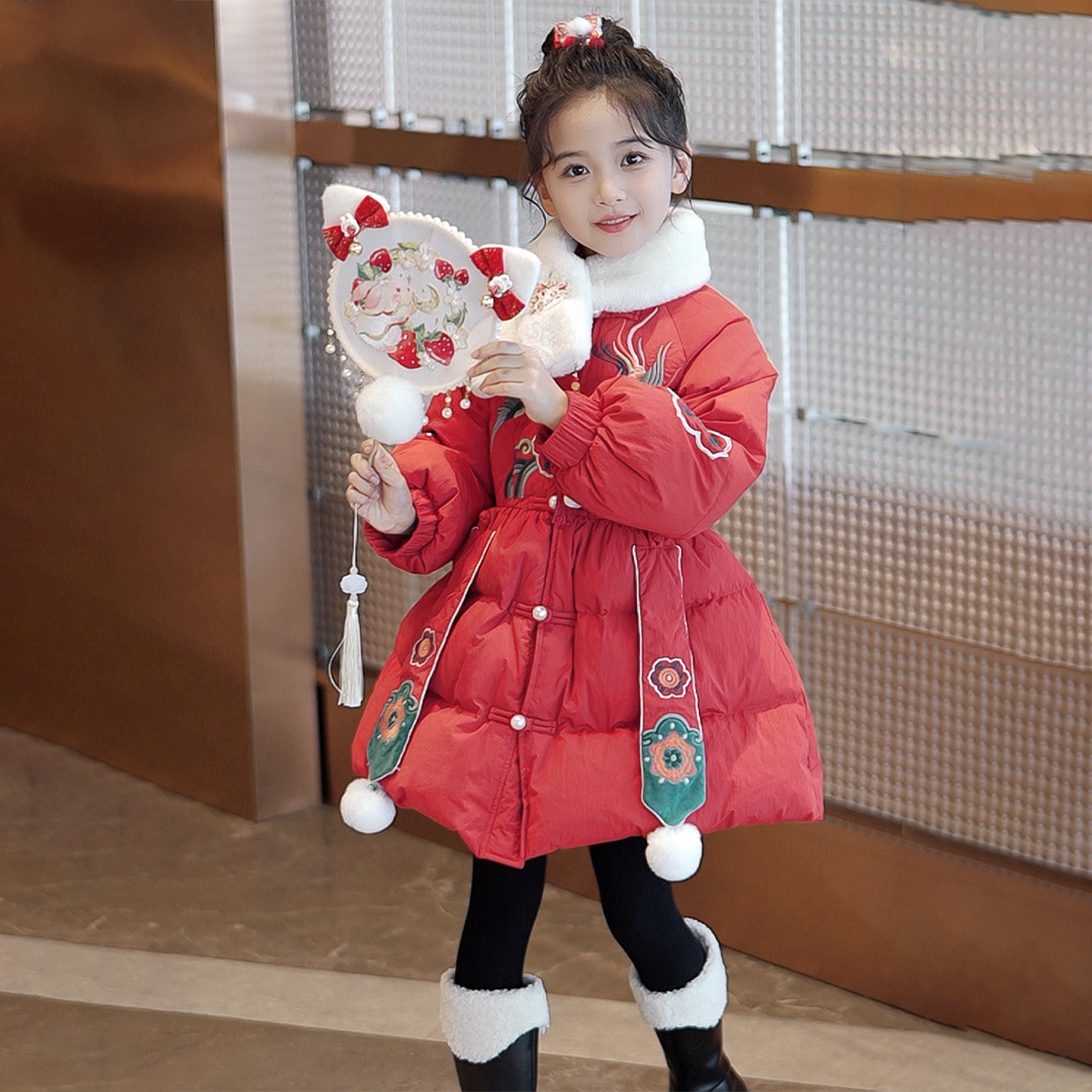 2025冬季女童新国标白鸭绒加厚百搭羽绒服14415A104