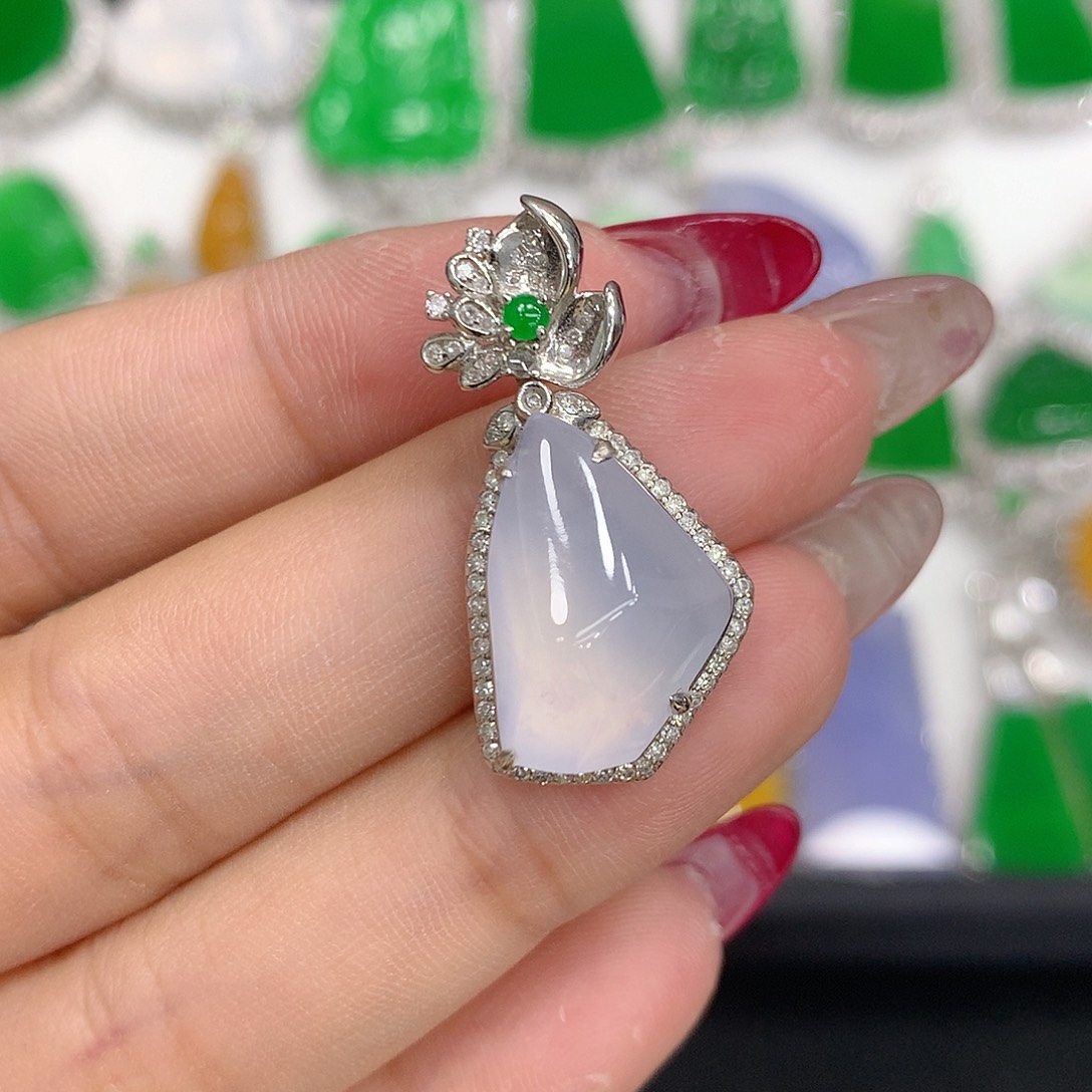 翡翠颈饰18K金镶嵌11111111111