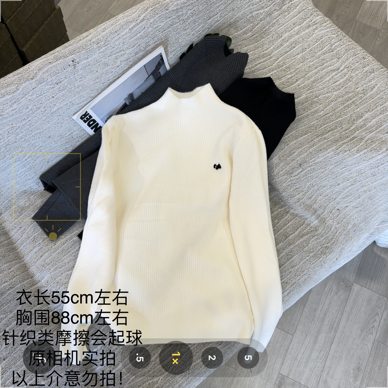 【大姐店】立领加绒蝴蝶结小马标针织上衣