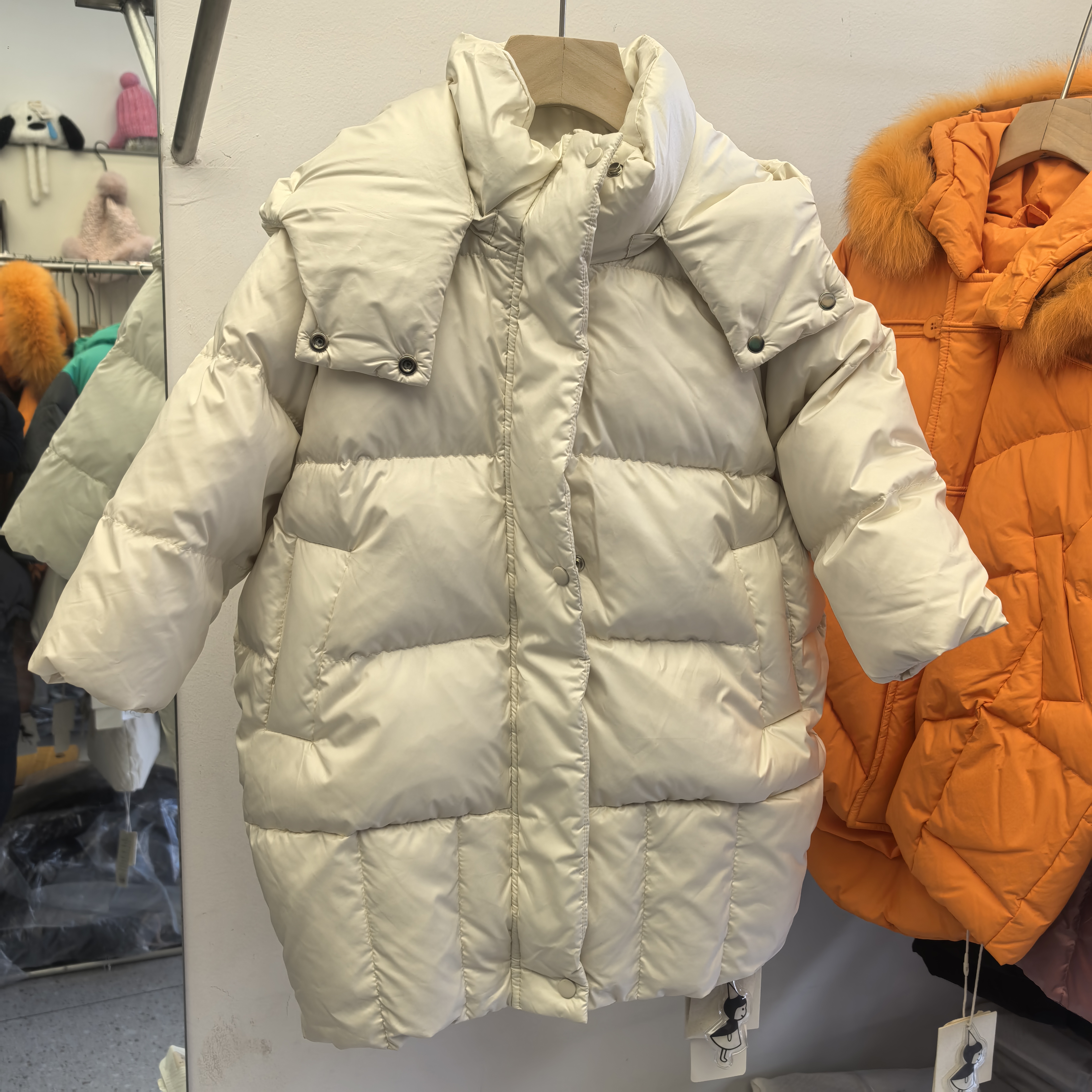 男女童中长款连帽保暖白鸭绒冬季三防免洗洋气设计感