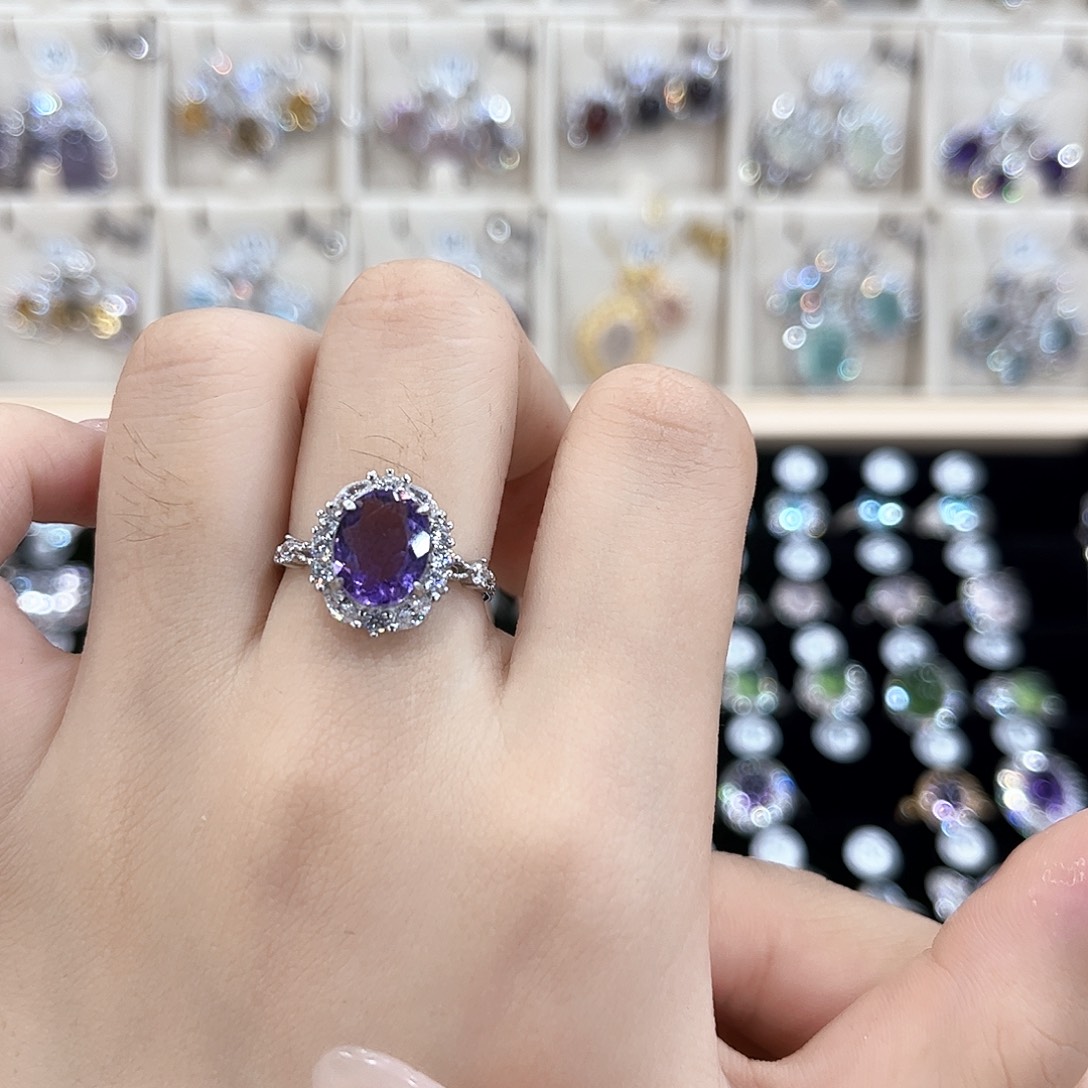 鑫***鑫紫晶银S925镶嵌戒指