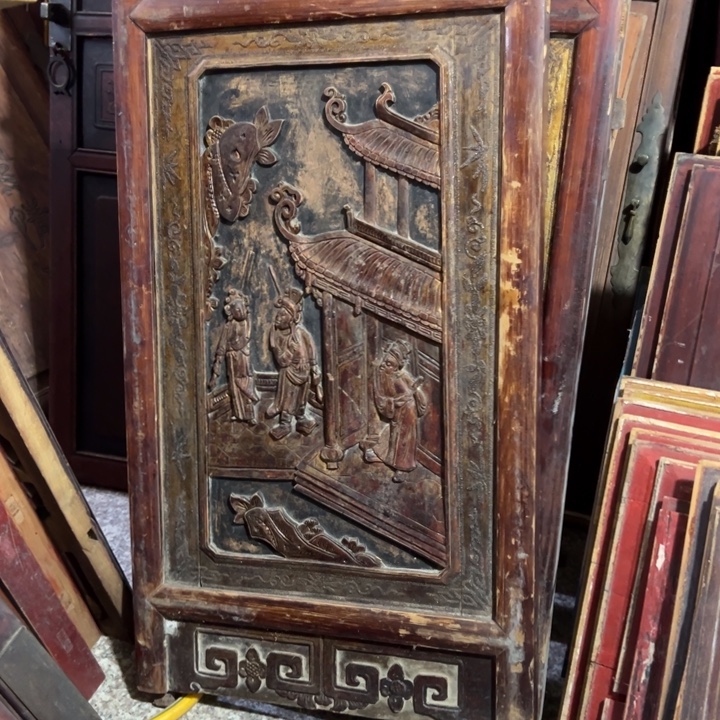 凤***潮香榧木老木雕花板艺术