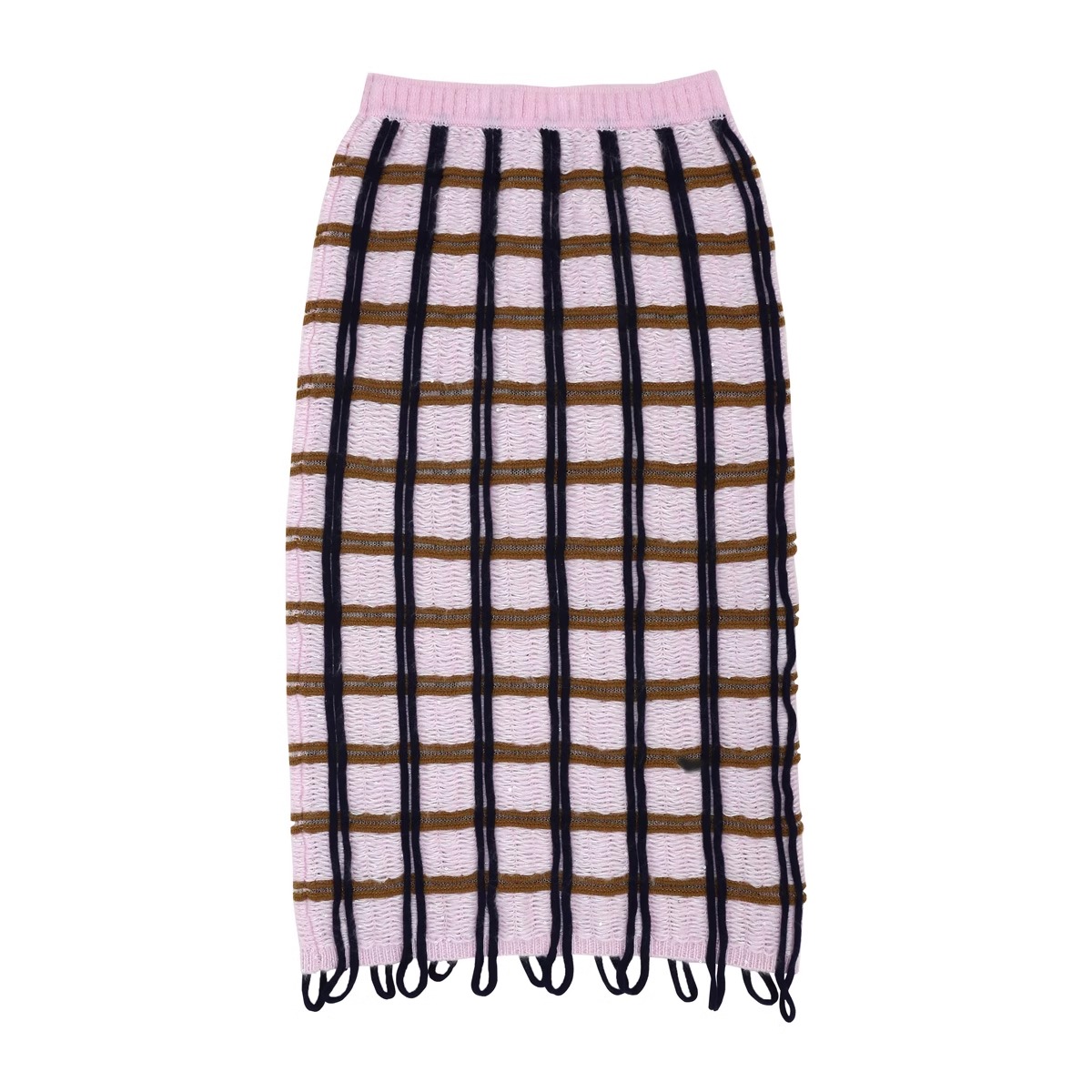 YOUWEI有尾授权25春季新款主题色格子流苏毛织半裙Y5825128