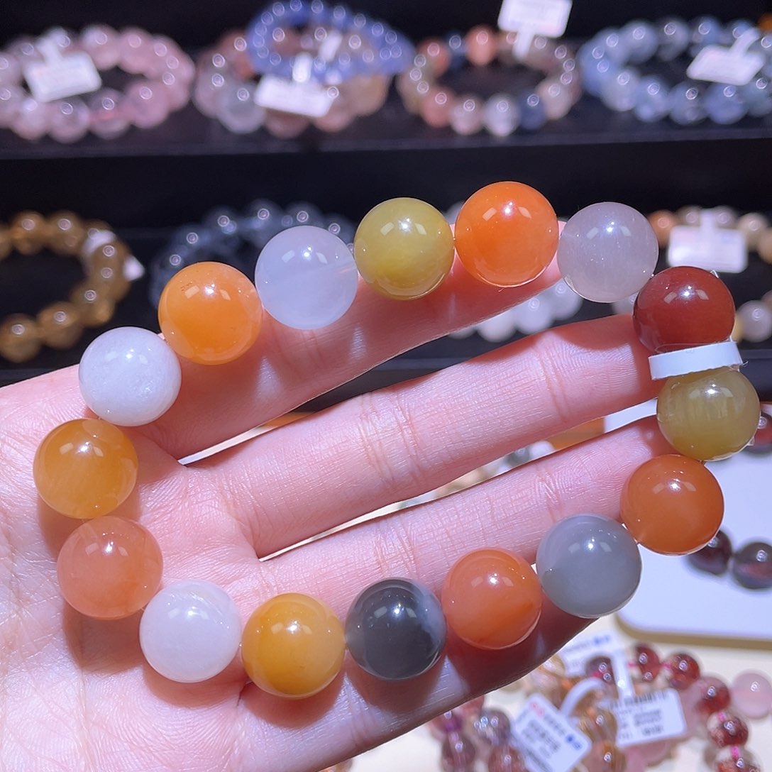 水晶手链未镶嵌兔毛手链，晶体通透13.5
