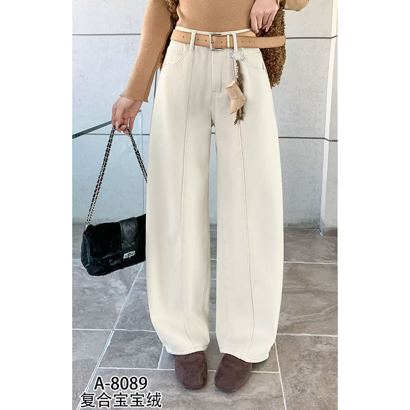 LMY 配皮带吊坠 加厚绒冬款弯刀裤 #8089