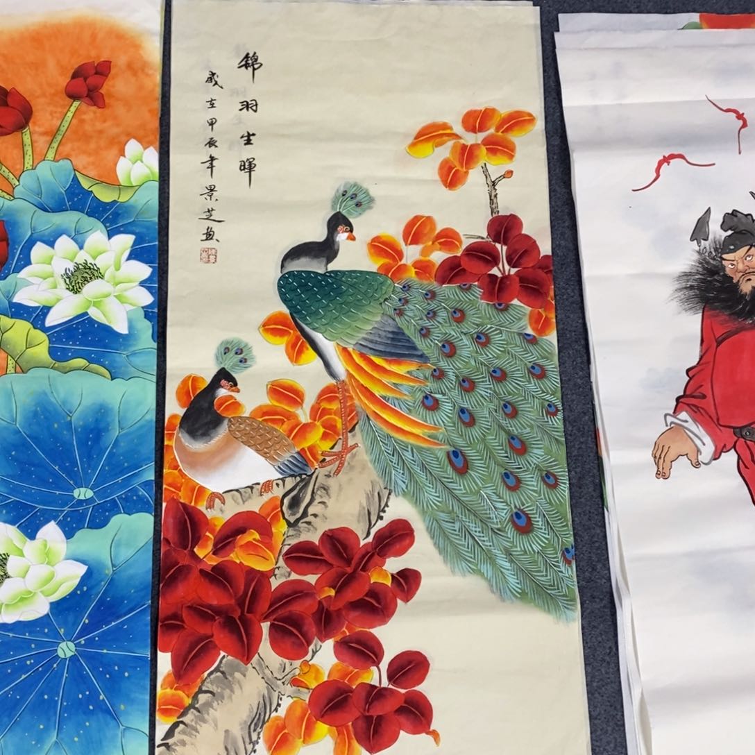 国画尺寸100✖️50三尺工笔手绘画