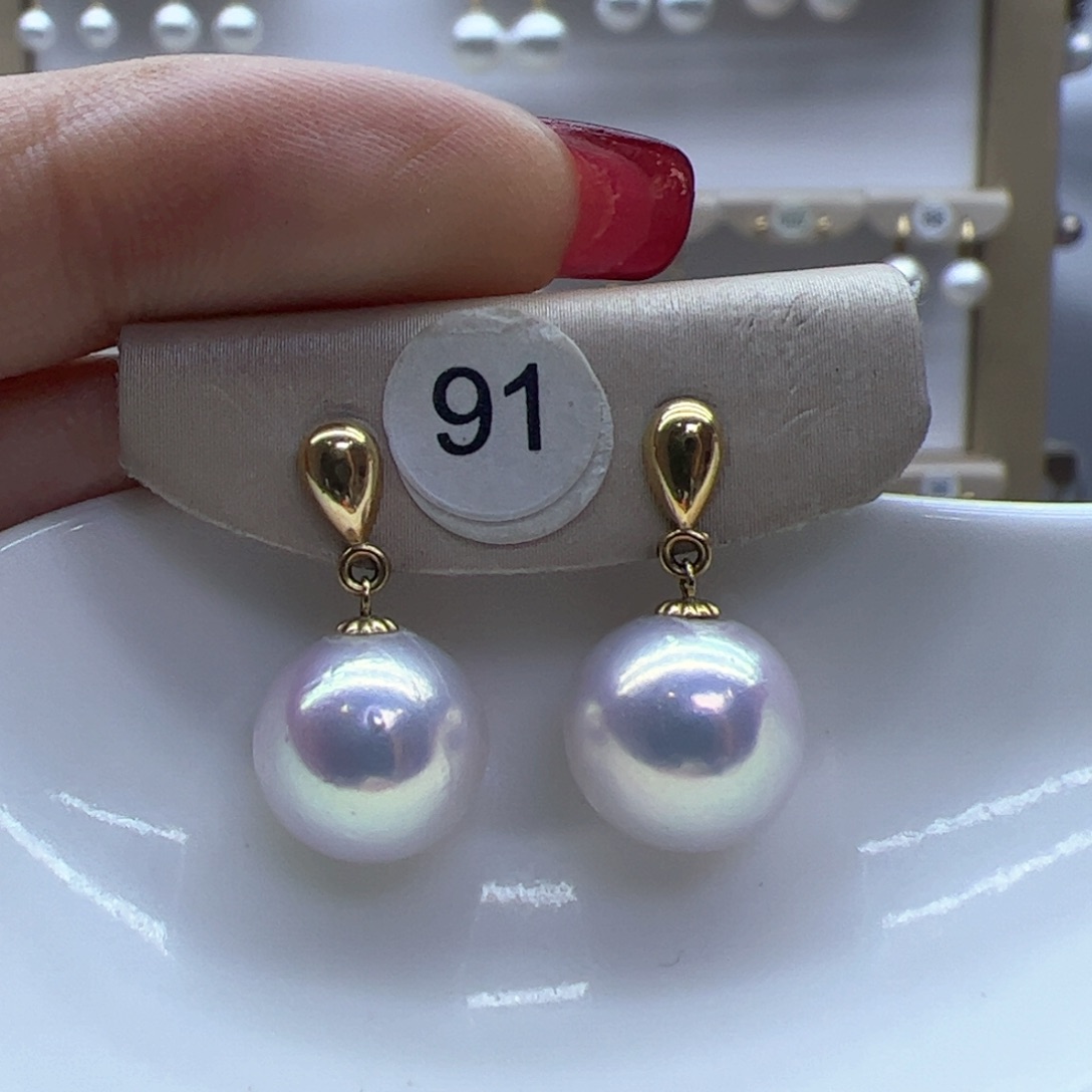 淡水珍珠耳饰18K金镶嵌