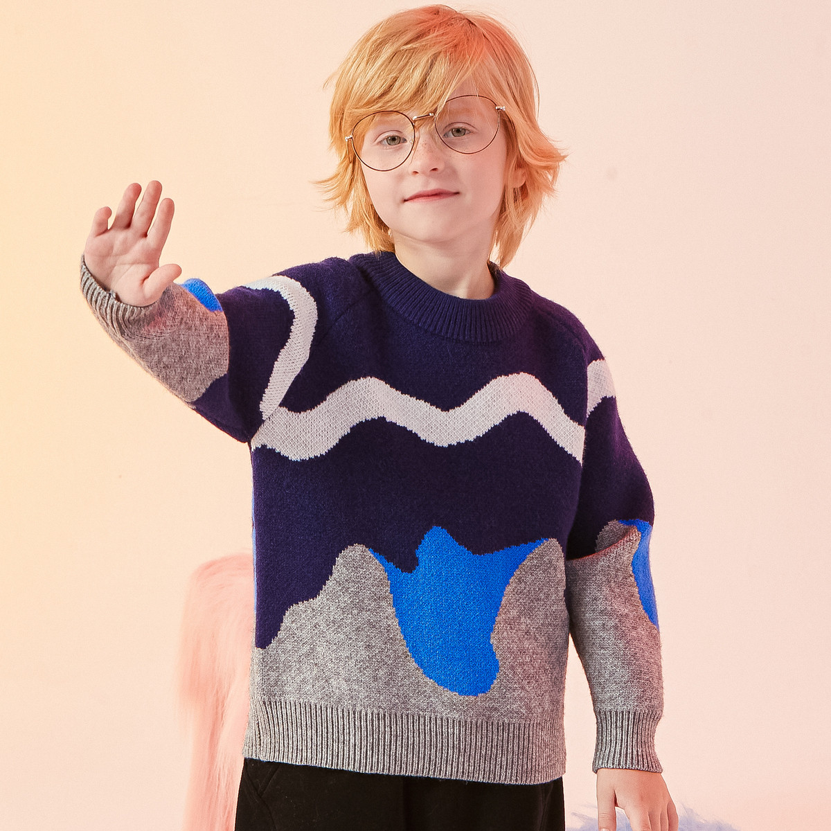 【福利特卖】儿童线衣套头长袖男童线衫中大童装毛衣秋冬SU12442106