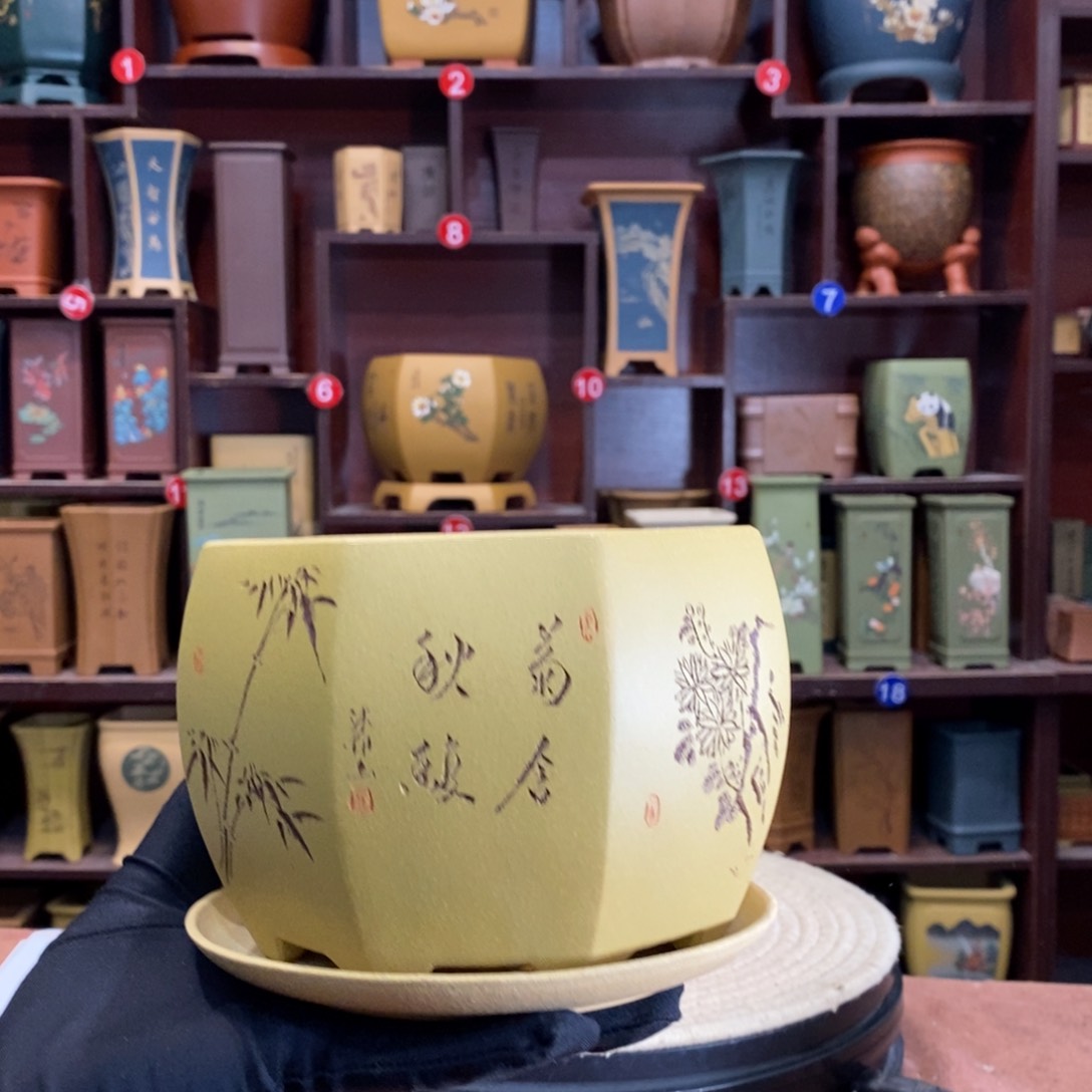 紫砂花盆紫砂作品