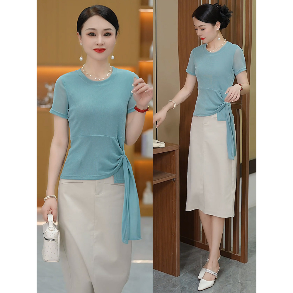 不规则短袖T恤女2025减龄夏季遮肉显瘦百搭上衣洋气小衫独特T恤