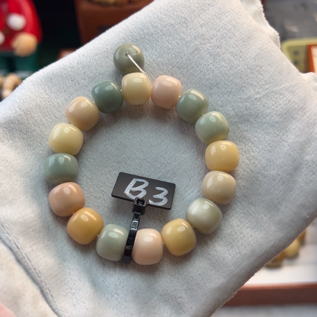 菩提根/象牙果手串卡14桶珠清新色系全品3