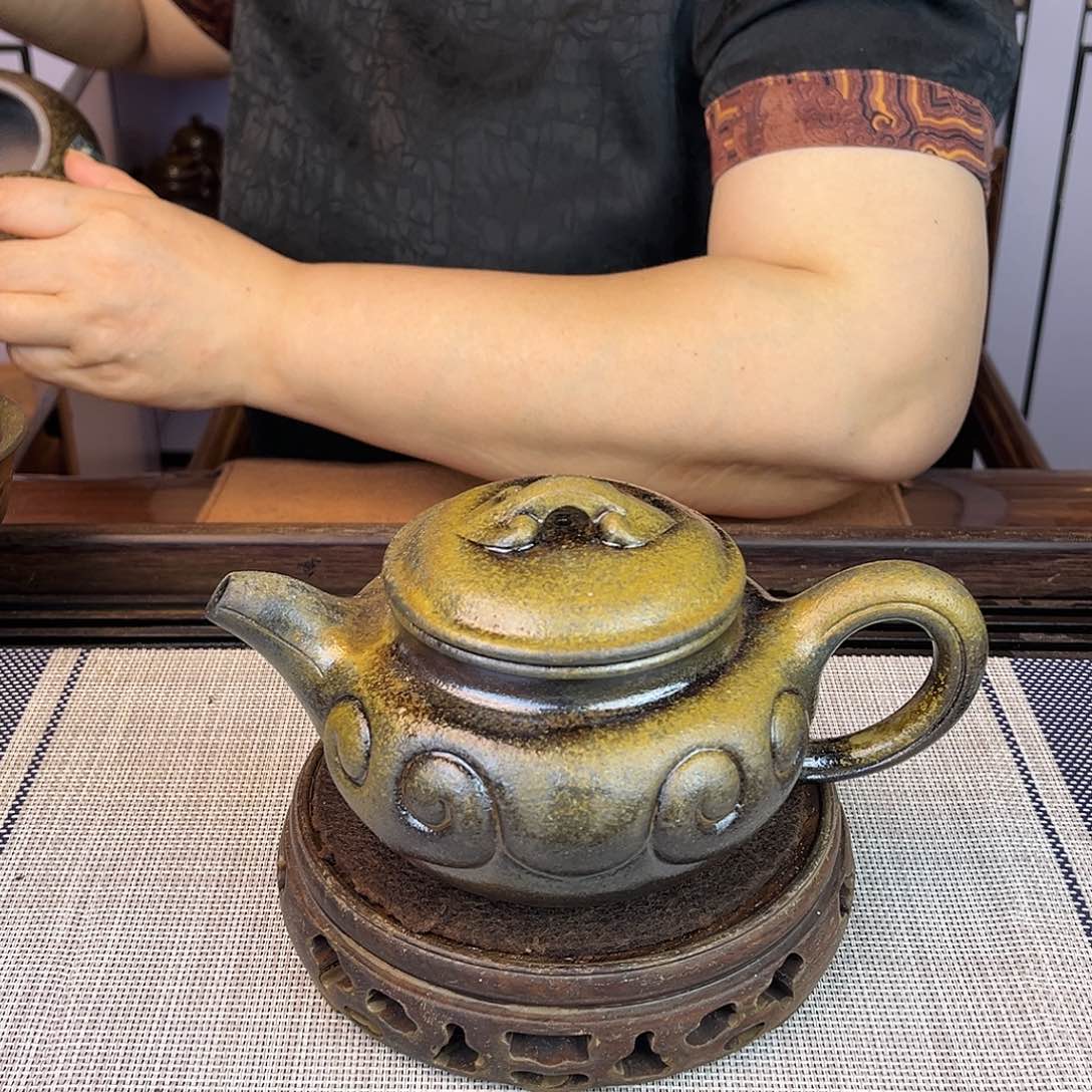 茶壶紫砂宜兴紫砂底槽清柴烧350c c