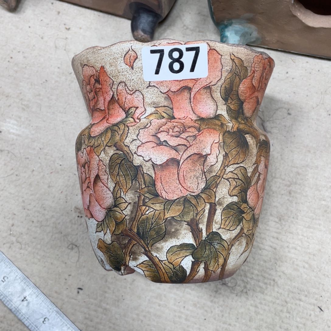 紫砂花盆红**1陶瓷多肉花盆瑕疵