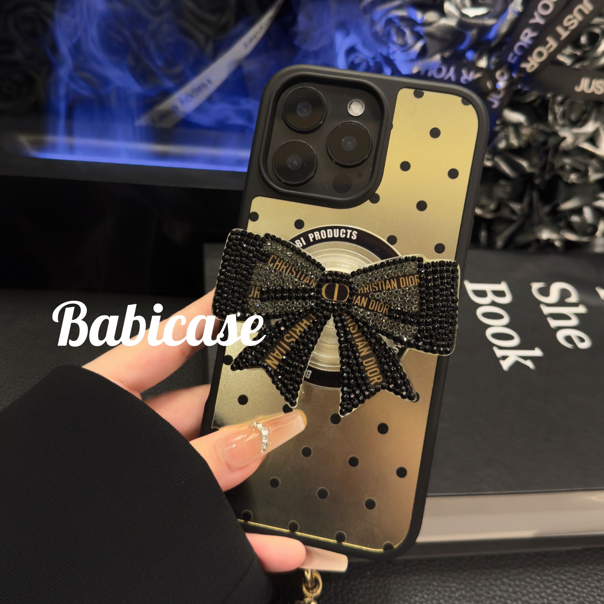 【萤火之光磁吸壳】镭射波点iPhone16promax/15pro适用于苹果手机壳