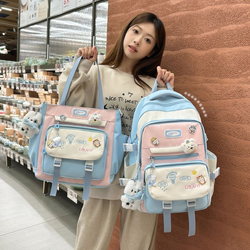 书包女ins初中生减负初中女生大容量双肩包轻便高中生中学生背包