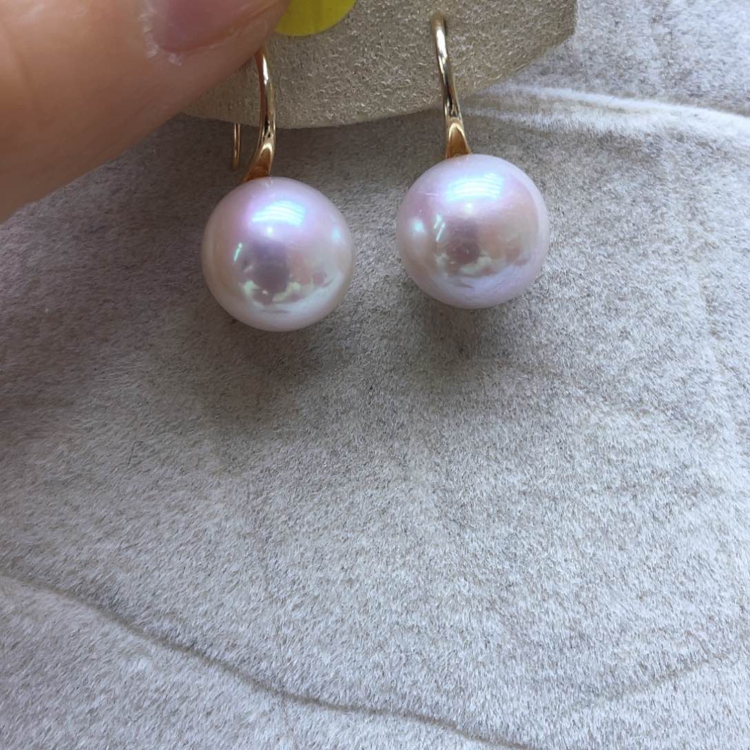 淡水珍珠耳饰银S925镶嵌