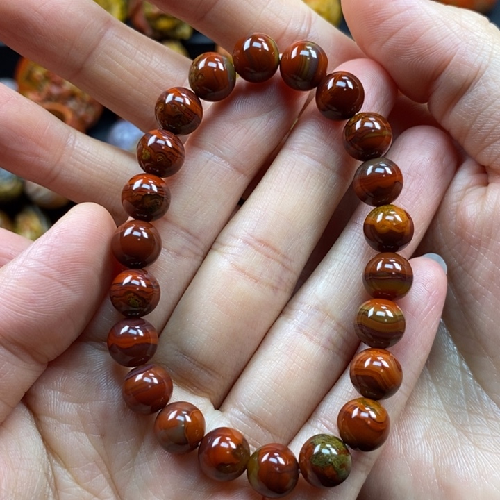 玛瑙/玉髓未镶嵌手串战国红手串