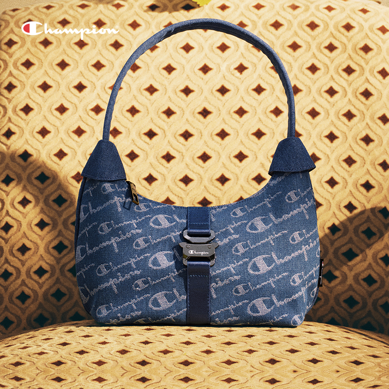 Champion【满印腋下包】牛仔蓝色时尚百搭复古单肩腋下包25SSP39