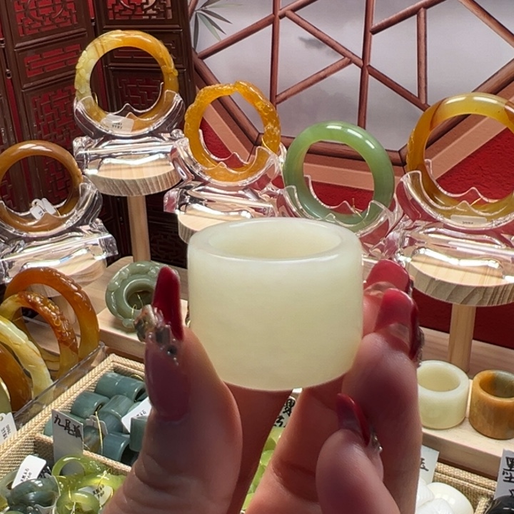 蛇纹石玉戒指未镶嵌鸿*初内径20