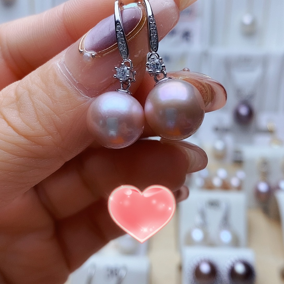 淡水珍珠耳饰银S925镶嵌