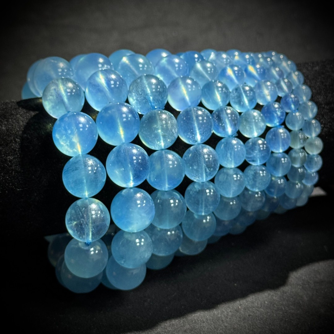 海蓝宝石（处理）S2705【貝勒爺】超级圣玛利亚蓝手串（多样性发其一）