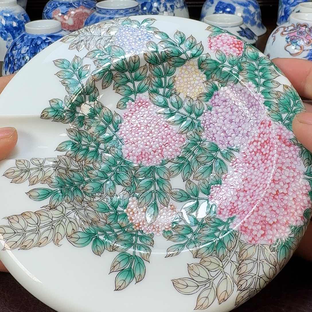 瓷片摩*珠当代景德镇陶瓷手绘茶具