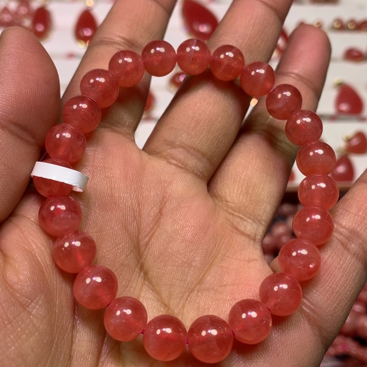 菱锰矿（红纹石）手串未镶嵌小****n