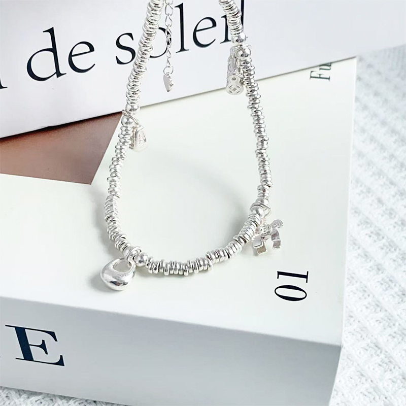 足银脚链 YUEYING•足银999  碎银盘缠抽象小马脚链 气质百搭