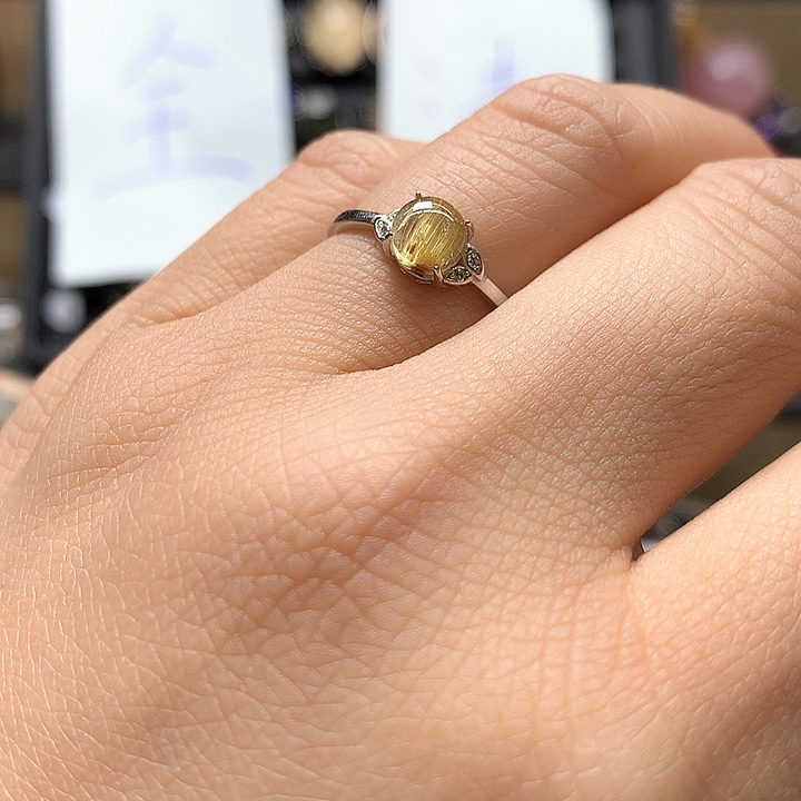 水晶水晶戒指银S925镶嵌
